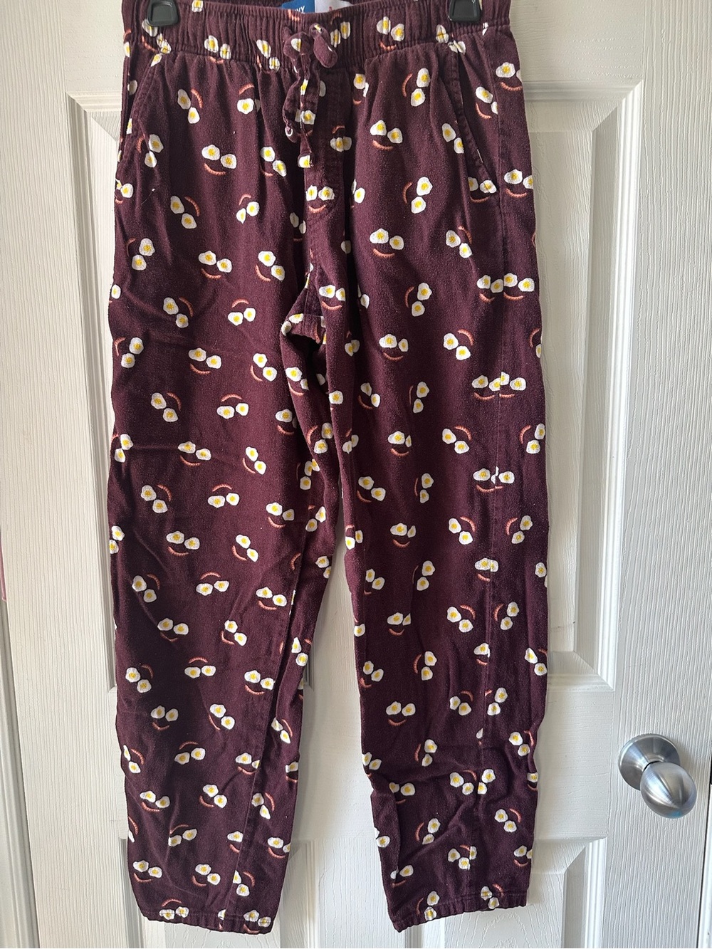 Old Navy Maroon Pajama Pants with Egg Print